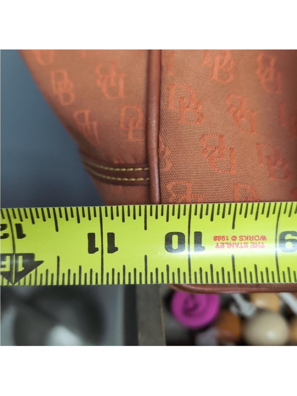 Dooney & Bourke Orange Logo Tote - Picture 10 of 13